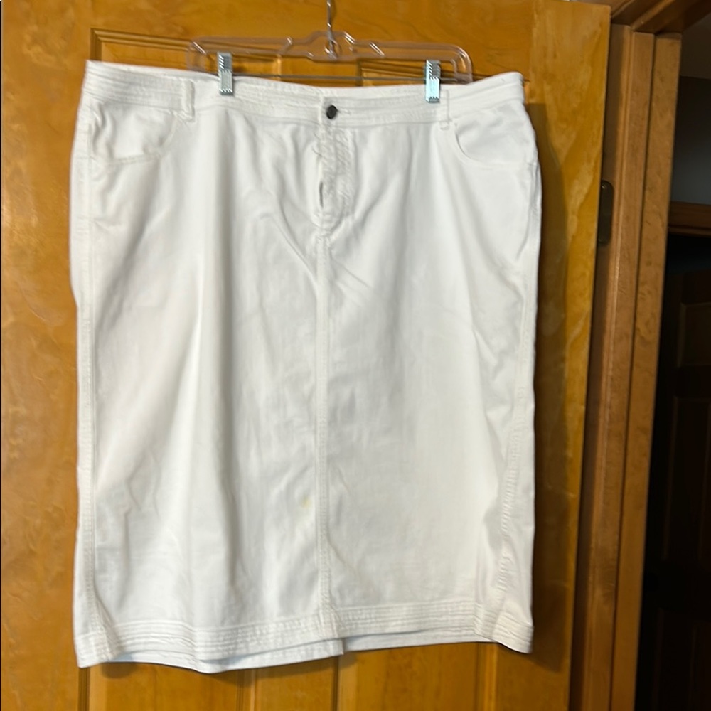 CJ Banks White A-Line Skirt